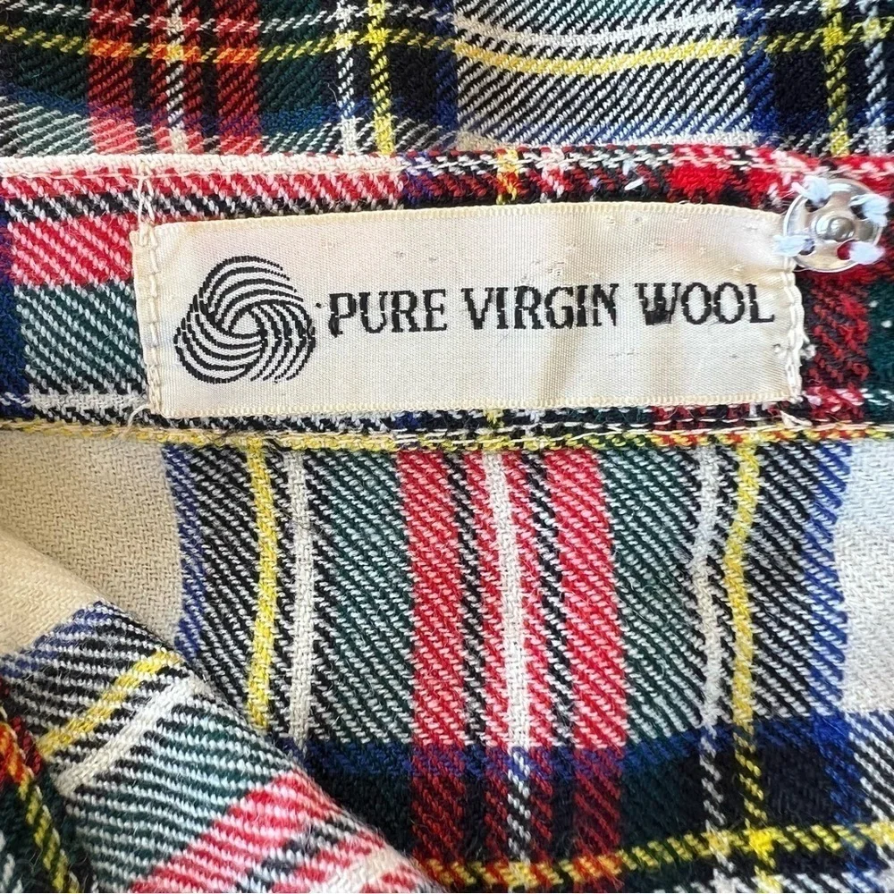 Vintage Canadian ILGWU Tartan Plaid Kilt Skirt Pleated Fringe Kilt Pin Size 4/6